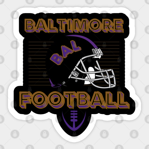 Baltimore Football Vintage Style Sticker by Borcelle Vintage Apparel 